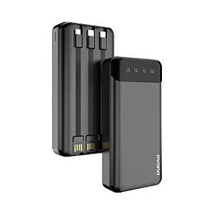 Dudao Dudao ёмкий пауэрбанк с 3 встроенными кабелями 20000mAh USB Type C + micro USB + Lightning черный (Dudao K6Pro +)