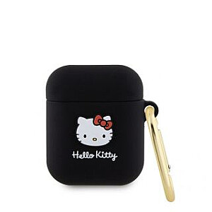 Hello Kitty - Liquid Silicone 3D Kitty Head Logo Case for AirPods 1/2 Black