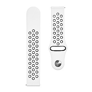 Tactical 20mm Double Silicone Watch Band White Black