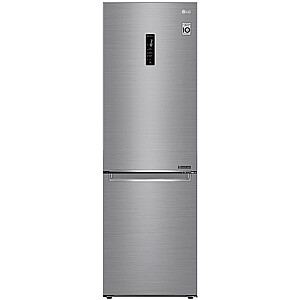 Холодильник LG GBB71PZDMN, класс энергоэффективности E, отдельно стоящий, комбинированный, высота 186 см, система No Frost, полезный объем холодильника 234 л, полезный объем морозильной камеры 107 л, дисплей, 36 дБ, серебристый