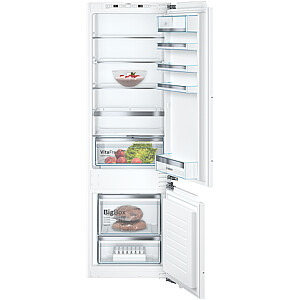 Холодильник Bosch Serie 6 KIS87AFE0, класс энергоэффективности E, встроенный, комбинированный, высота 177 см, полезный объем холодильника 209 л, полезный объем морозильной камеры 63 л, 36 дБ, белый