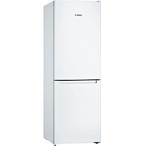 Холодильник Bosch Serie 2 KGN33NWEB, класс энергоэффективности E, отдельно стоящий, комбинированный, высота 176 см, система No Frost, полезный объем холодильника 193 л, полезный объем морозильной камеры 89 л, 42 дБ, белый