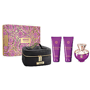 НАБОР VERSACE Dylan Purple EDP спрей 100мл + ГЕЛЬ ДЛЯ ДУША 100мл + ЛОСЬОН ДЛЯ ТЕЛА 100мл + косметичка