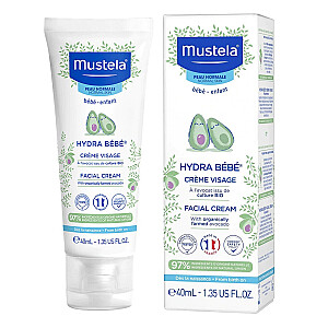 MUSTELA Hydra Baby Facial Cream mitrinošs krēms sejai bērniem un zīdaiņiem 40ml