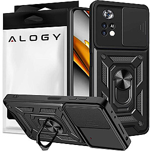 Alogy Alogy telefono dėklas Camshield su stoveliu ir kameros dangteliu Xiaomi Poco X4 Pro 5G universalus