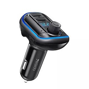 yesido Y44 MP3 Player Bluetooths Cigarette Lighter Auto Charge Universal U Disk 2 Usb Car Charger Black