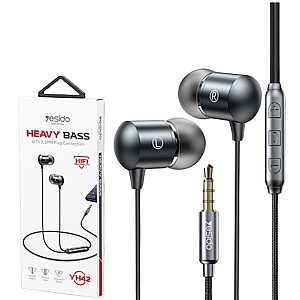 yesido YH42 Earphone 3.5mm With Microfone Black