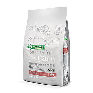 NATURE'S PROTECTION Superior Care White Dogs Grain Free Starter Salmon - sausais ēdiens baltajiem kucēniem - 1.5 kg