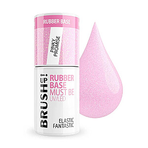 BRUSHUP Rubber Base Must Be UV/LED bāze hibrīdā uz nagiem Elastic Fantastic Pinky Promise 5g