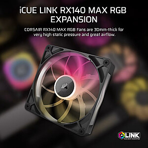 iCUE LINK RX140 MAX RGB 140mm vienas ventilators