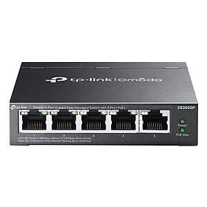 TP-Link Omada ES205G управляемый гигабитный Ethernet (10/100/1000) Power over Ethernet (PoE) черный