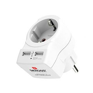 Skross In-line socket + USB White