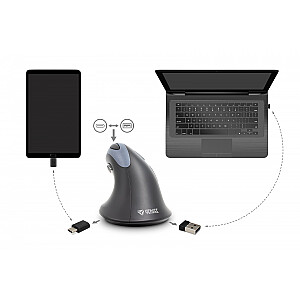 Ergonomiska vertikālā pele YMS 50350 ERGO USB A, USB C