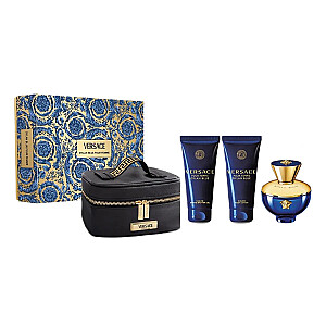 SET VERSACE Dylan Blue EDP smarža 100ml + DUŠAS ŽELEJA 100ml + ĶERMEŅA LOSJONS 100ml + kosmētikas soma