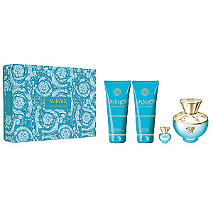 SET VERSACE Dylan Turqoise EDT smidzinātājs 100ml + ĶERMEŅA LOSJONS 100ml + DUŠAS ŽELEJA 100ml + MINIATŪRA EDT 5ml