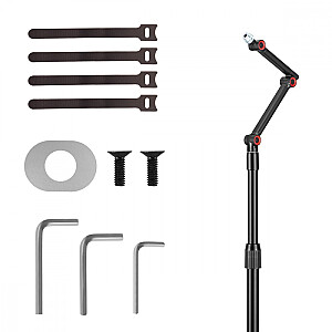 Metāla mikrofona statīvs, MC-337 regulējams augstums 626-1694 mm, 1 kg maksimāli