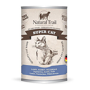 NATURAL TRAIL Super Cat Jērs, truša, meža cūka - mitrā kaķu barība - 400g