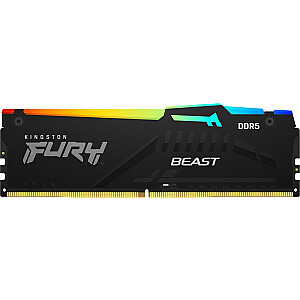 Оперативная память Kingston Fury Beast RGB, DDR5, 32 ГБ, 6000 МГц, CL36 (KF560C36BBEA-32)