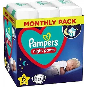 Pampers Pampers Ночные подгузники-штаны, размер 6, 76 подгузников, 15+ кг