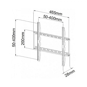 Крепление для стенки LCD/LED 23-55 дюймов тонкое, 45кг, черное