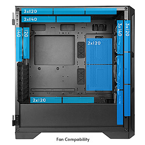 APEX Lumo GA-01 B-L-OP korpuss 4xARGB ventilators