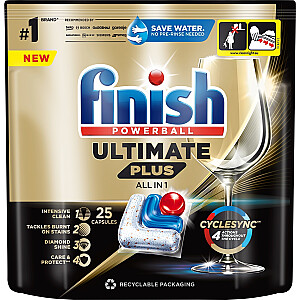 Finish trauku mazgājamās mašīnas kapsulas Finish Ultimate Plus All-in-1 Fresh (25)