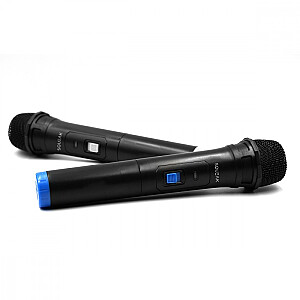 VocalDuo 2.4G karaoke mikrofona komplekts ar 30 metru diapazonu