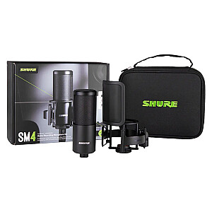 Shure SM4-K-KIT - конденсаторный микрофон, внешне поляризованный, ручка, поп-фильтр, кейс