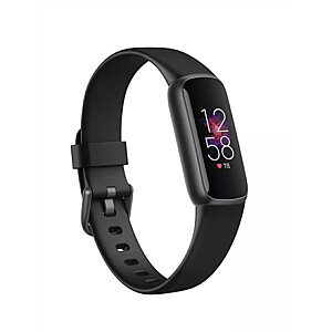Фитнес-трекер Fitbit Luxe, Сенсорный экран, Монитор сердечного ритма, Мониторинг активности 24/7, Водонепроницаемый, Bluetooth, Черный / Черный