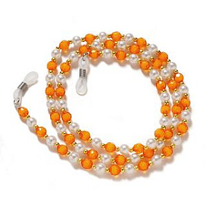 Hurtel A chain for glasses, beads, an orange pendant