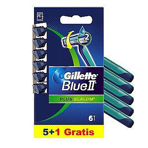 GILLETTE Blue II Plus Slalom одноразовые станки для бритья для мужчин 6шт