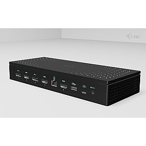 i-tec Universālais 5x 4K/60Hz Displeja dokstacija 2xDP 3xHDMI LAN 2.5Gbps Audio 2x USB-C Enerģijas piegāde 100W