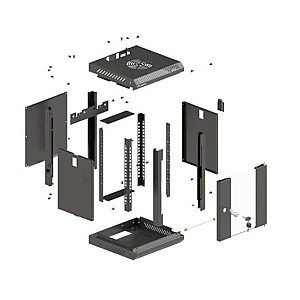 Настенный монтажный шкаф для установки 10 дюймов 6U 300x300 черный