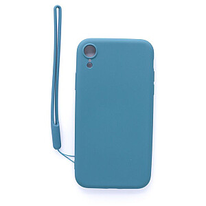 Evelatus Apple iPhone XR Soft Touch Silicone Case with Strap Blue