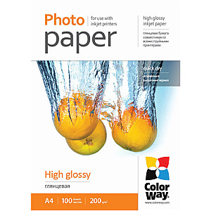 Высокоглянцевая фотобумага ColorWay, 100 листов, A4, 200 г / м²