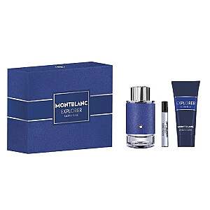 SET MONT BLANC Explorer Ultra Blue EDP izsmidzinātājs 100ml + MINIATURA EDP izsmidzinātājs 7,5ml + DUŠAS ŽELIJA 100ml