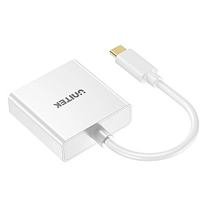 UNITEK АДАПТЕР USB-C - DVI 1080P@60HZ, БЕЛЫЙ, 15СМ M/F