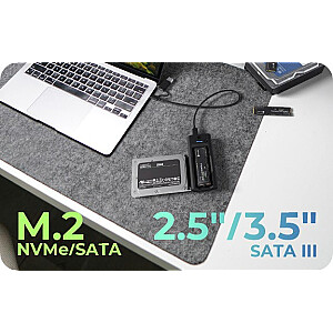 IB-180MS-C31 SSD dokstacija 1x 2.5"/3.5" & 1x M.2 PCIe NVMe USB 3.2 Gen 2 10 Gbit/s