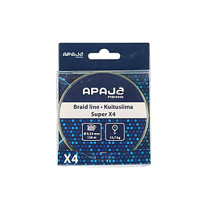 Pītā aukla Apaja Super X4 150m 0.25 mm 12.7kg 632179