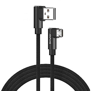 Kabelis ar diviem USB Micro USB - USB A savienotāju 1m, CL-161