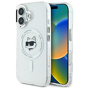 Karl Lagerfeld Karl Lagerfeld KLHMP16SHLSCHH iPhone 16 6.1" biały/white hardcase IML Metal Choupette Head MagSafe