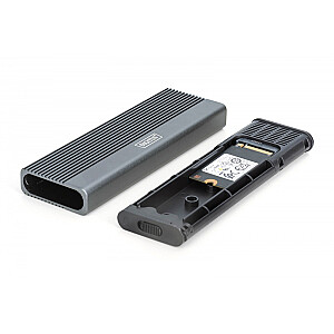 USB 3.1 Type C korpuss M.2 NVMe SSD 10 Gbps + SATA 6 Gbps alumīnijs, bez instrumentiem