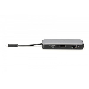 Ceļojumu dokstacija USB Type C 7-porti HDMI 4K/60Hz PD 3.0