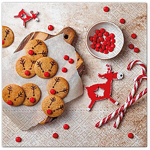 [Z] SALVETES 33X33CM CHRISTMAS GINGERBREAD COOKIES, Paw Decor Collection