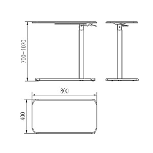 Galda/galda ar regulējamu augstumu Unique LAPTOP DESK balts