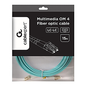 Multimode duplex OM4 50/125 šķiedru optikas kabelis LC/LC, 15m