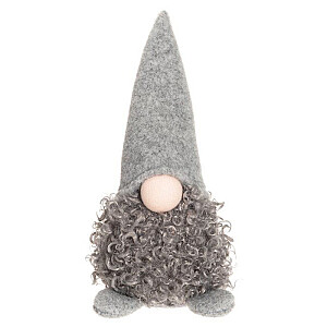 Dekors Ziemassvētku figūra Rūķis fluffy 20 cm grey hat 636944