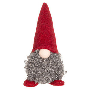 Dekors Ziemassvētku figūra Rūķis fluffy 20 cm red hat 636943