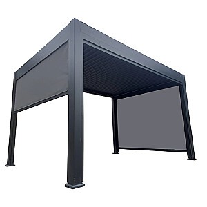 Pergola 397x298x248cm, atverams jumts, 3 tekstila sienas 6503-3X4C