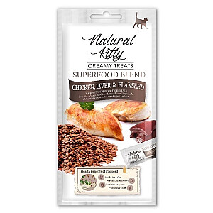 NATURAL KITTY Superfood Blend vistas ar aknām - kaķu našķi - 4 x 12g